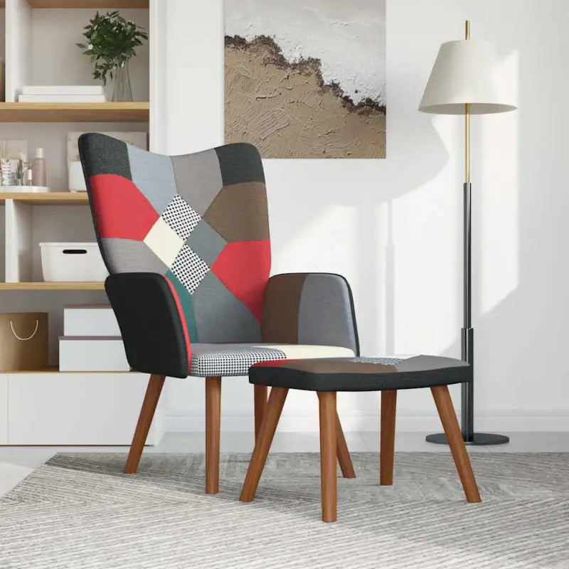 Elegant donker patchwork relaxstoel met modern ontwerp - Fauteuils & Relaxfauteuils