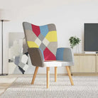Elegant donker patchwork relaxstoel met modern ontwerp - Grijs / 1 / Zonder voetensteun - Fauteuils & Relaxfauteuils