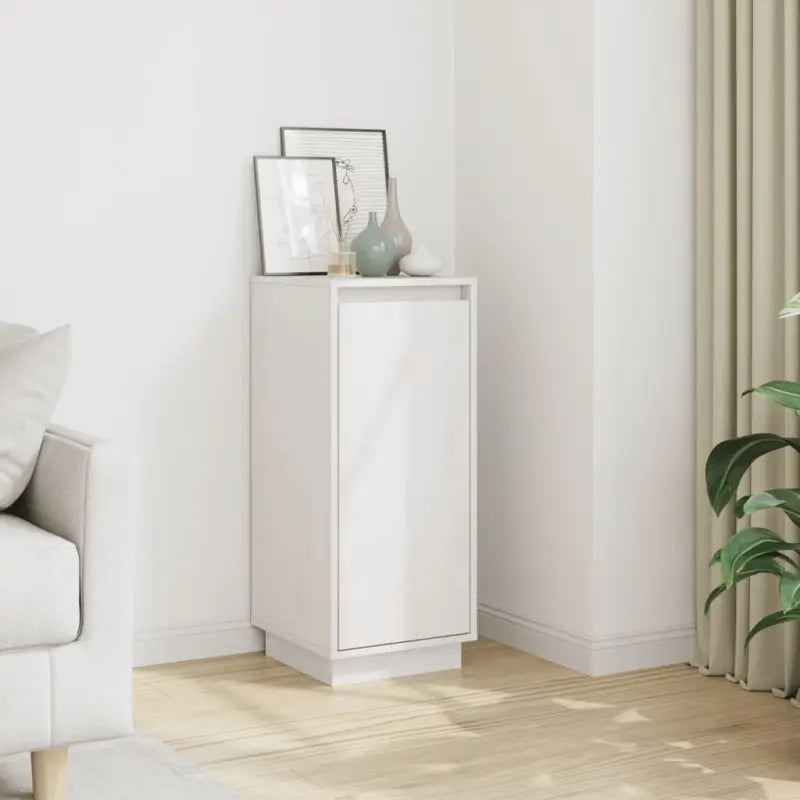 Elegant dressoir van massief grenenhout met klassieke uitstraling - Wit / 1 - Dressoirs & buffetkasten