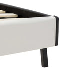 Elegant klassiek bedframe met gepoedercoat stalen poten en gevoerde hoes - Wit en zwart / 90 x 200 cm - Bedden &