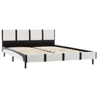 Elegant klassiek bedframe met gepoedercoat stalen poten en gevoerde hoes - Wit en zwart / 90 x 200 cm - Bedden &