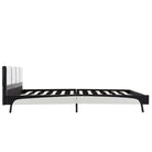 Elegant klassiek bedframe met gepoedercoat stalen poten en gevoerde hoes - Wit en zwart / 90 x 200 cm - Bedden &