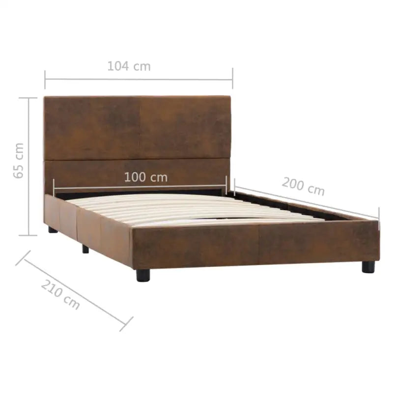 ELEGANT KUNSTSUÉDE BEDFRAME MET COMFORTABEL HOUBORD - Bedden & bedframes