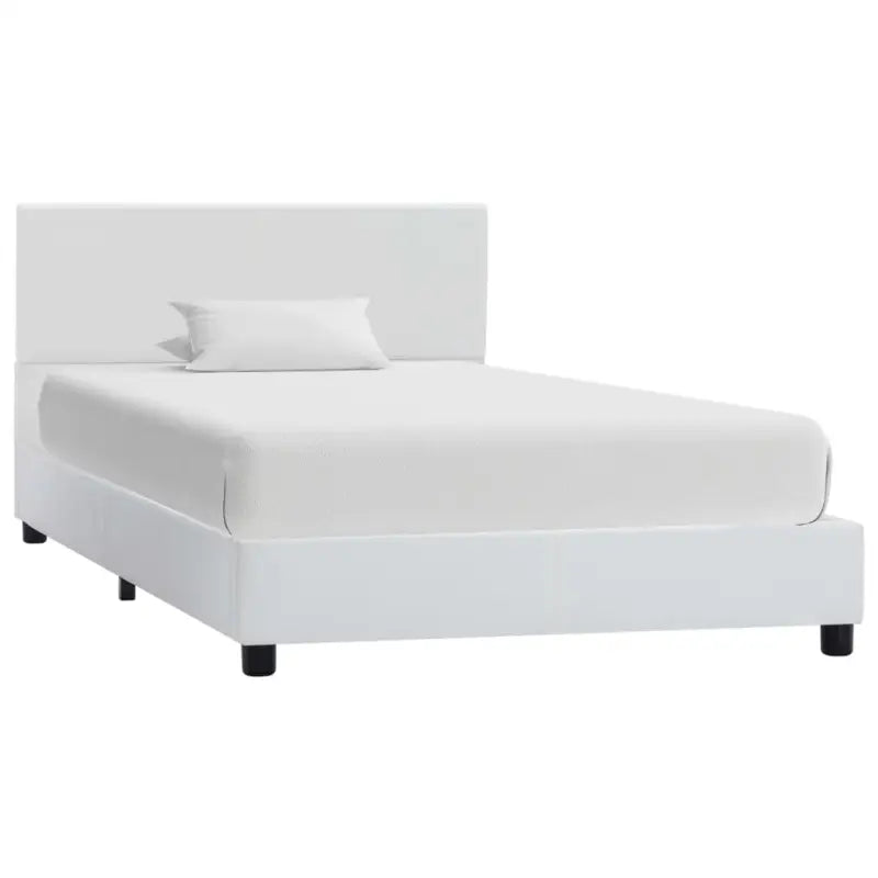 ELEGANT KUNSTSUÉDE BEDFRAME MET COMFORTABEL HOUBORD - Wit / 90 x 200 cm - Bedden & bedframes