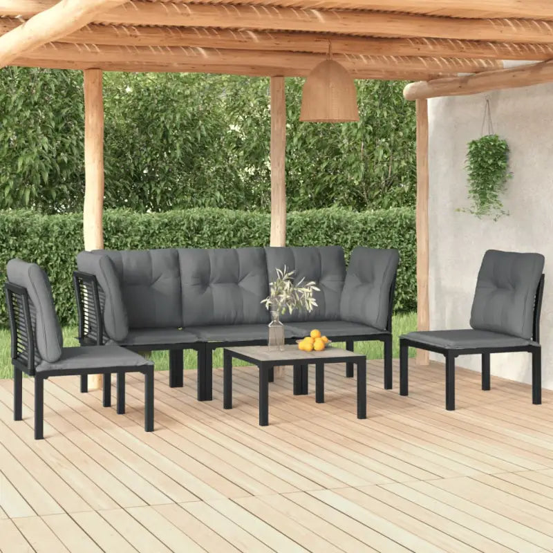 Elegant tuinset met weerbestendig PE-rattan en gepoedercoat staal afmetingen - Tuinsets