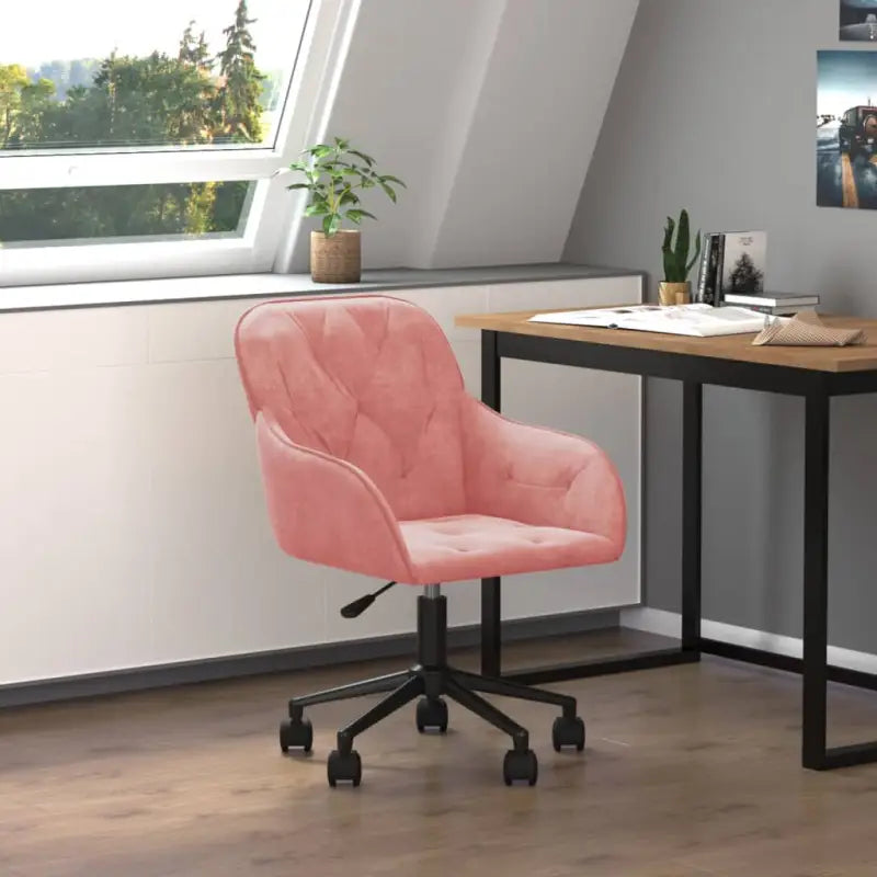 Elegante bureaustoel met verstelbare hoogte armleuning en draaibaar ontwerp - Roze / 1 - Bureaustoelen