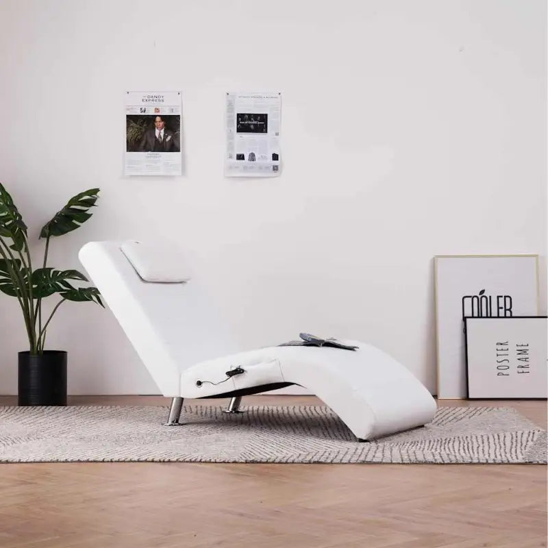 Elegante chaise longue met gegalvaniseerd stalen poten voor comfort - Wit / 1 - Chaises longues