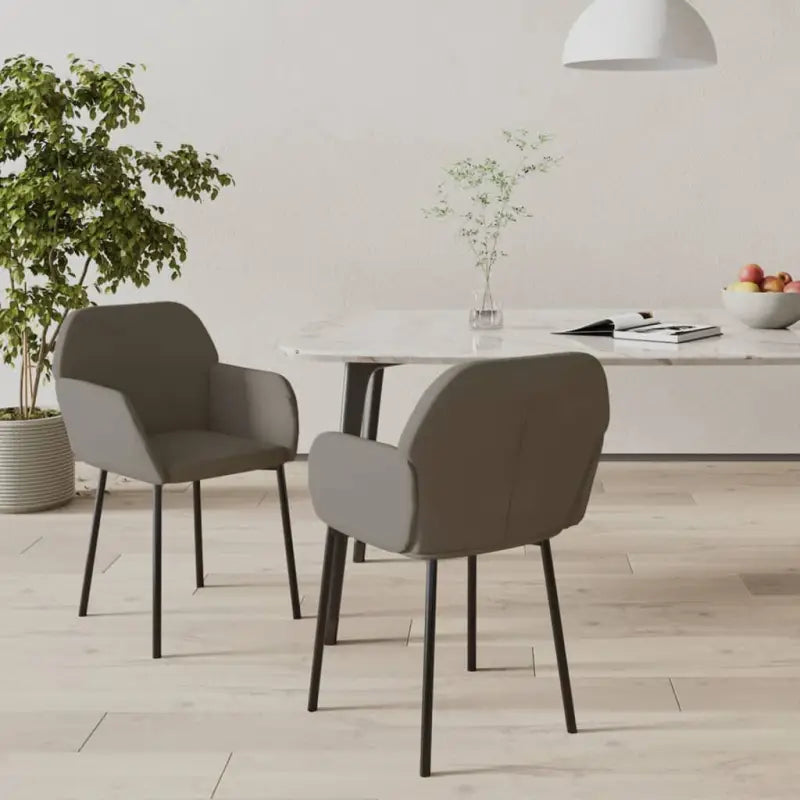 Elegante eetkamerstoelen met luxe fluweel voor comfort en stijl - Donkergrijs / 2 - Eetkamerstoelen