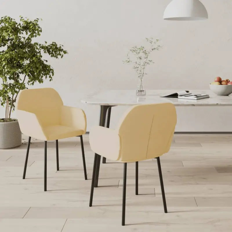 Elegante eetkamerstoelen met luxe fluweel voor comfort en stijl - Crème / 2 - Eetkamerstoelen