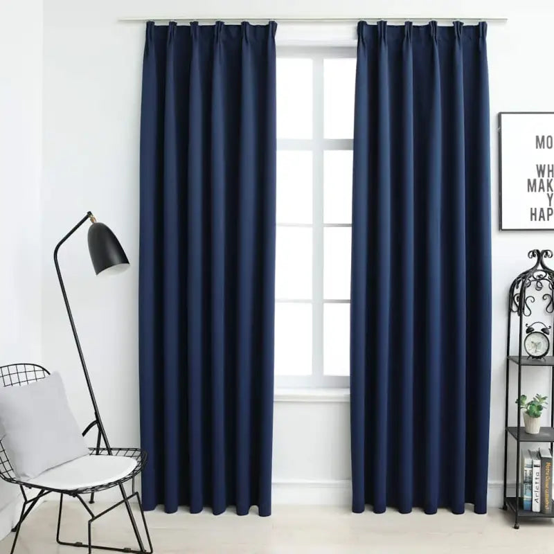 Elegante gordijnen met metalen haken inclusief levering voor privacy en stijl - Blauw / 140 x 225 cm / 1 - Gordijnen &