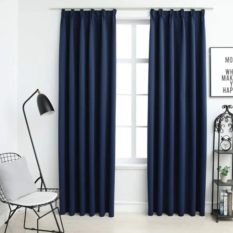 Elegante gordijnen met metalen haken inclusief levering voor privacy en stijl - Blauw / 140 x 245 cm / 1 - Gordijnen &