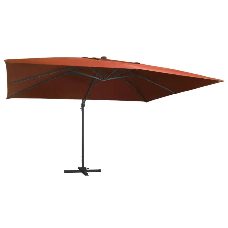 Elegante hangende parasol met gepoedercoat aluminium en aluminium paal - Terracotta / 400 x 300 cm (7 x 5 cm) / 1