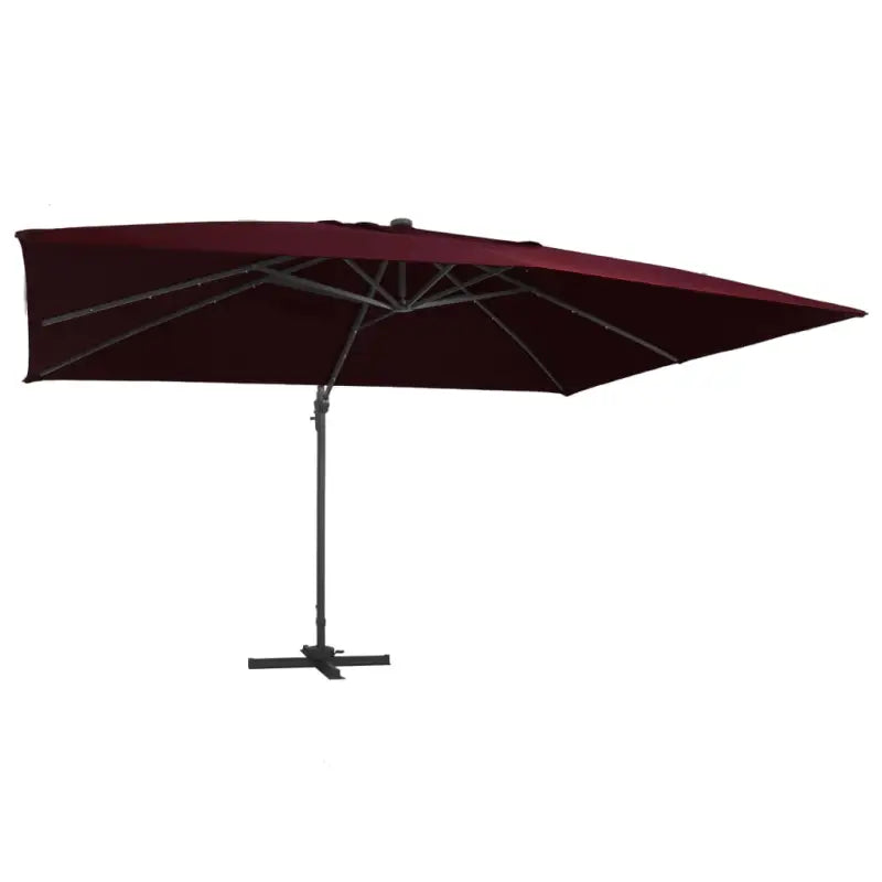 Elegante hangende parasol met gepoedercoat aluminium en aluminium paal - Rood / 400 x 300 cm (7 x 5 cm) / 1 - Parasols