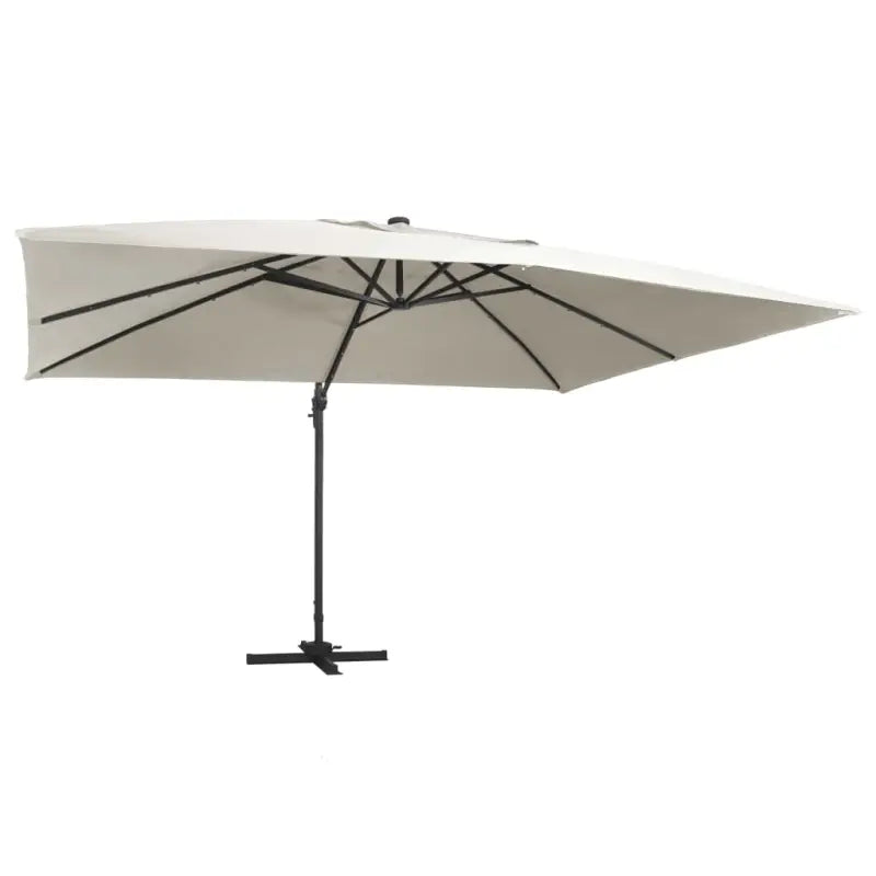 Elegante hangende parasol met gepoedercoat aluminium en aluminium paal - Zand / 400 x 300 cm (7 x 5 cm) / 1 - Parasols