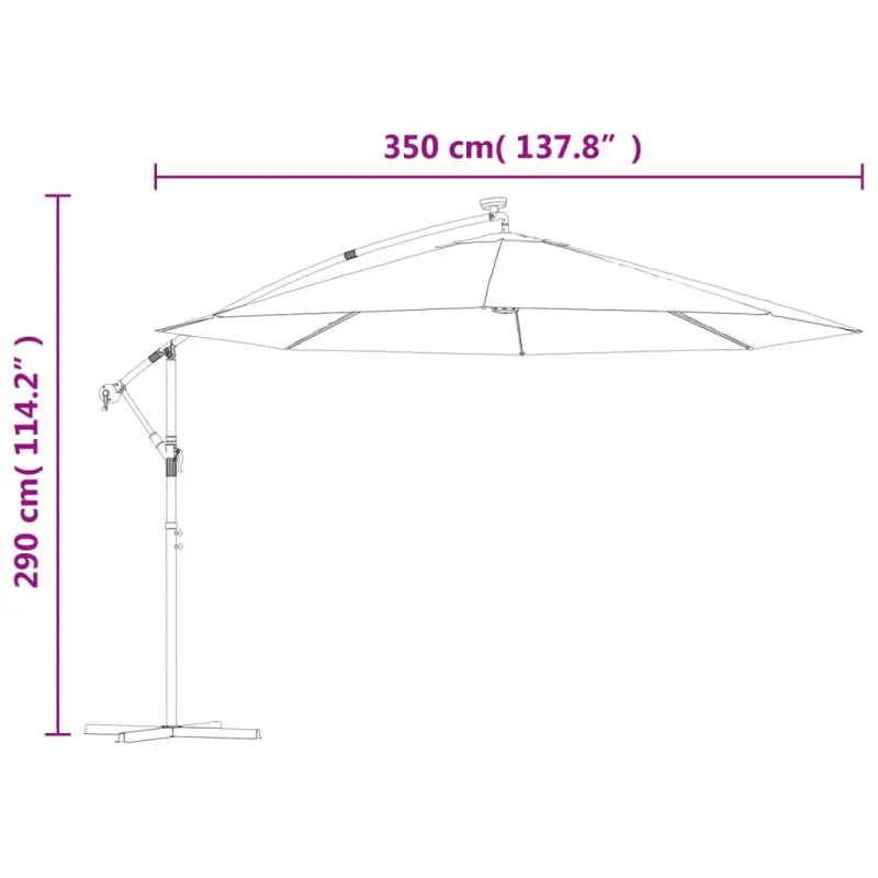 Elegante hangende parasol met LED-verlichting voor schaduw en UV-bescherming - Parasols en zonneschermen