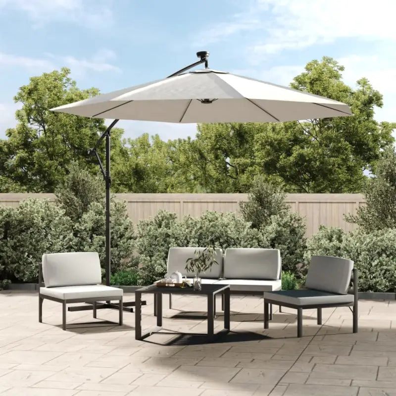 Elegante hangende parasol met LED-verlichting voor schaduw en UV-bescherming - Zand / 300 cm / 1 - Parasols