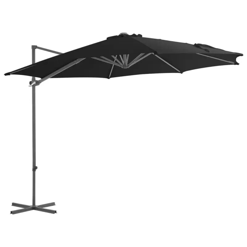 Elegante hangende parasol met stalen paal voor schaduw en UV-bescherming - Zwart / 300 x 255 cm / 1 - Parasols
