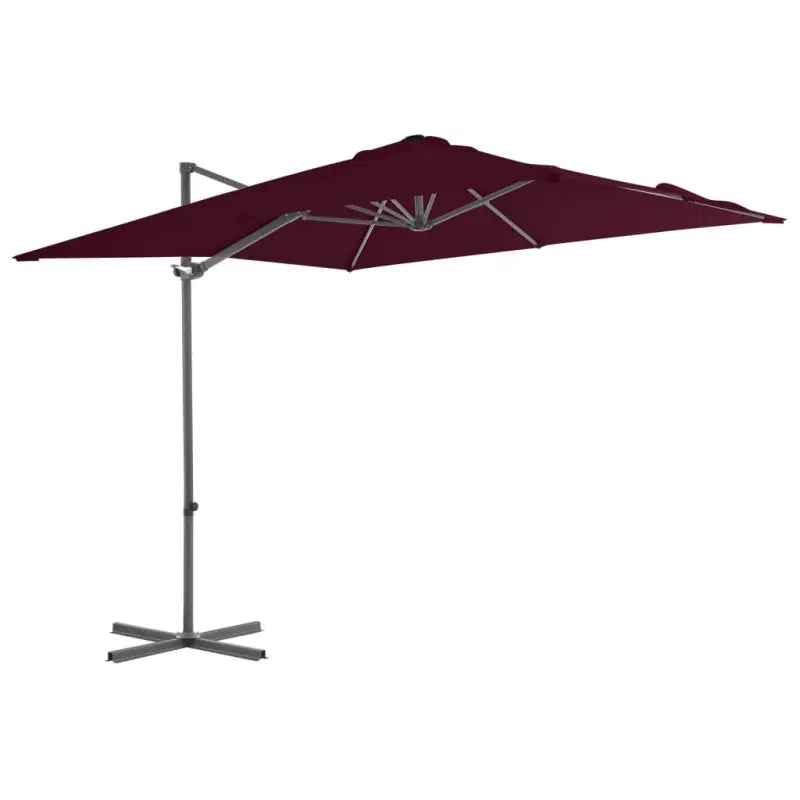 Elegante hangende parasol met stalen paal voor schaduw en UV-bescherming - Rood / 250 x 250 cm / 1 - Parasols