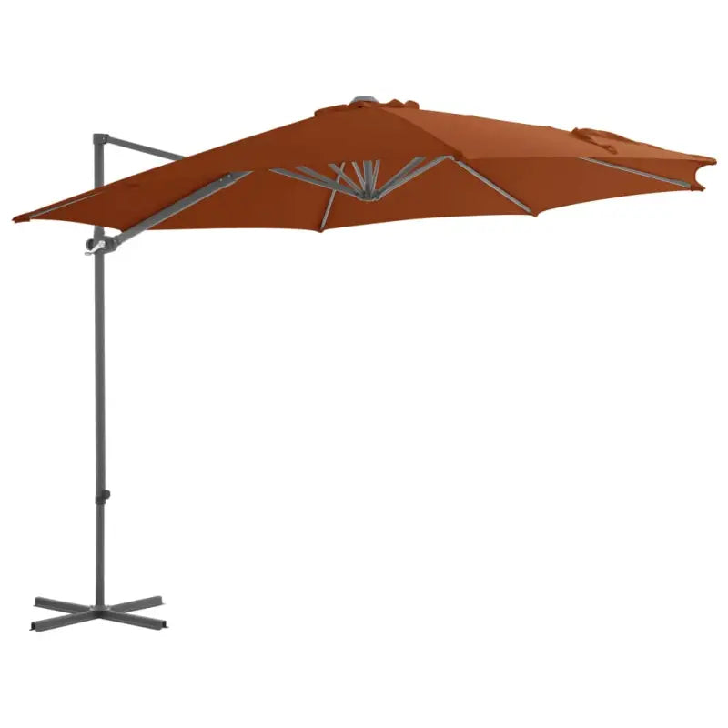 Elegante hangende parasol met stalen paal voor schaduw en UV-bescherming - Terracotta / 300 x 255 cm / 1 - Parasols