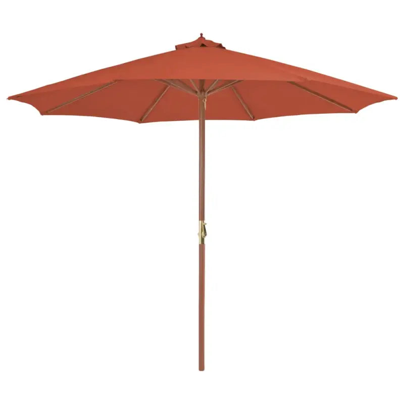 Elegante houten parasol met UV-bescherming en stevige houten paal - Oranje / 1 - Parasols en zonneschermen