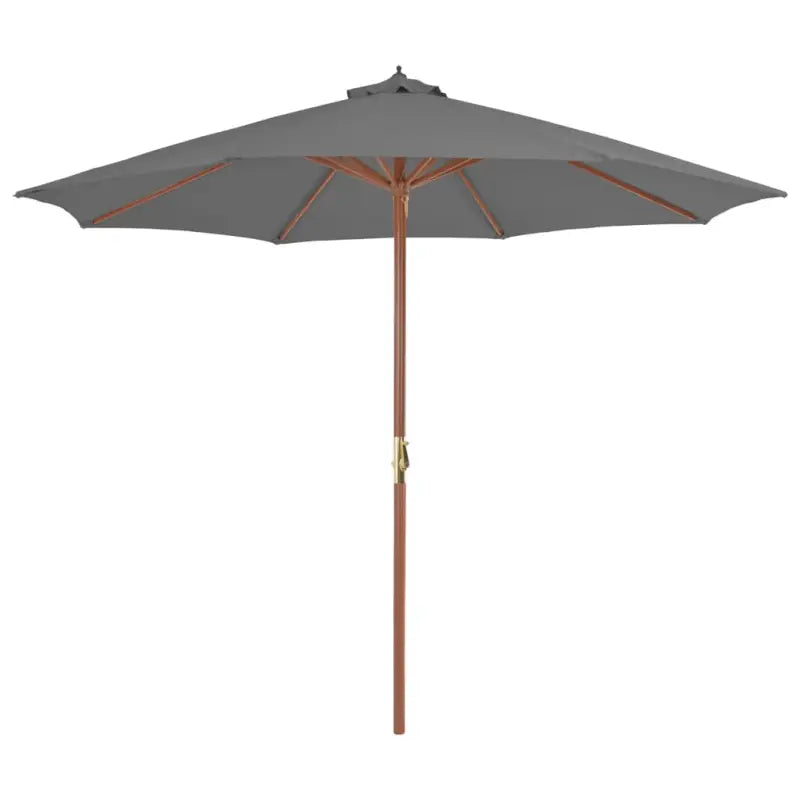 Elegante houten parasol met UV-bescherming en stevige houten paal - Parasols en zonneschermen