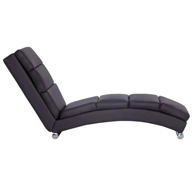 Elegante kunstleren chaise longue met roestvrijstalen poten en comfort - Chaises longues
