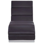 Elegante kunstleren chaise longue met roestvrijstalen poten en comfort - Chaises longues