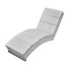 Elegante kunstleren chaise longue met roestvrijstalen poten en comfort - Wit / 1 - Chaises longues