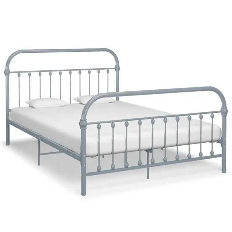 Elegante metalen bedframe met stevige constructie en comfortabel lattenbodem - Grijs / 120 x 200 cm - Bedden & bedframes