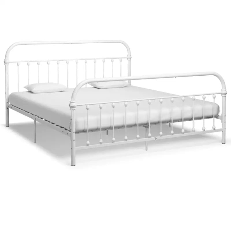 Elegante metalen bedframe met stevige constructie en comfortabel lattenbodem - Wit / 180 x 200 cm - Bedden & bedframes