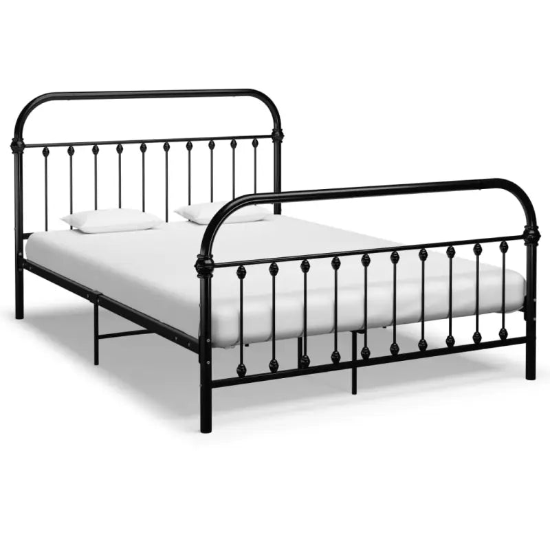 Elegante metalen bedframe met stevige constructie en comfortabel lattenbodem - Zwart / 120 x 200 cm - Bedden & bedframes