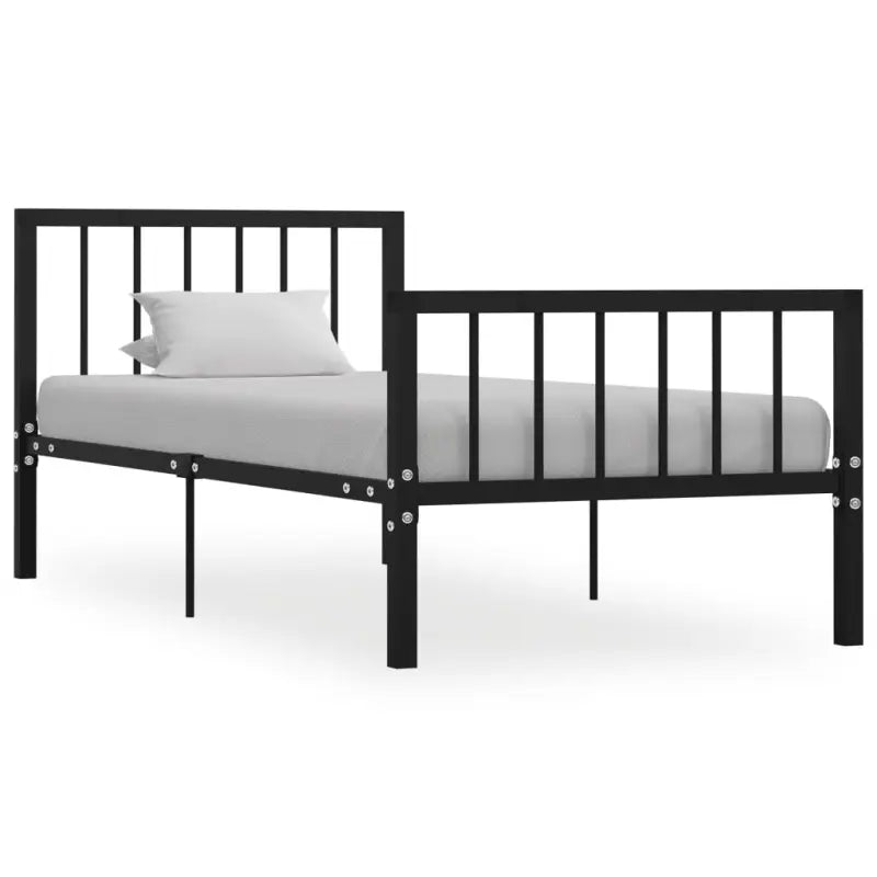Elegante metalen bedframe met stevige ondersteuning - Zwart / 90 x 200 cm - Bedden & bedframes