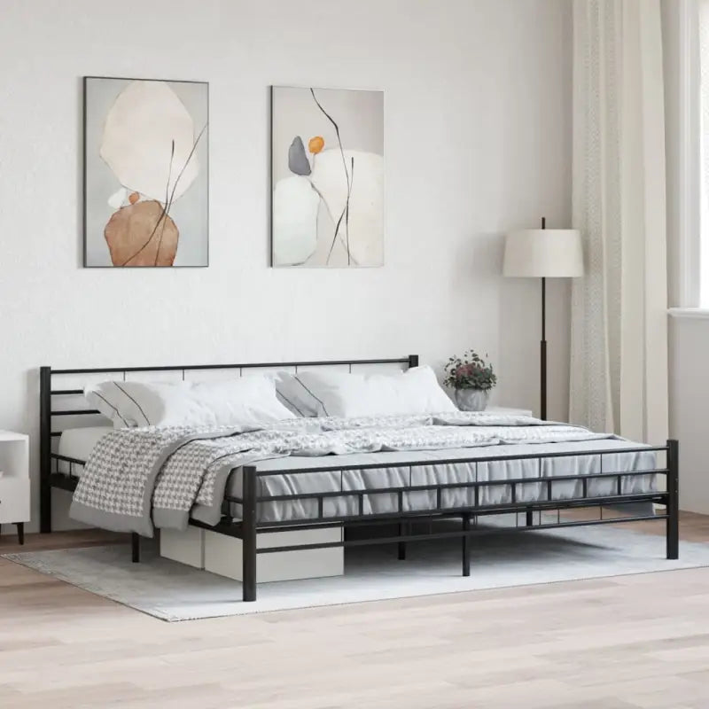 Elegante metalen bedframe met stevige staalconstructie - Zwart / 180 x 200 cm - Bedden & bedframes