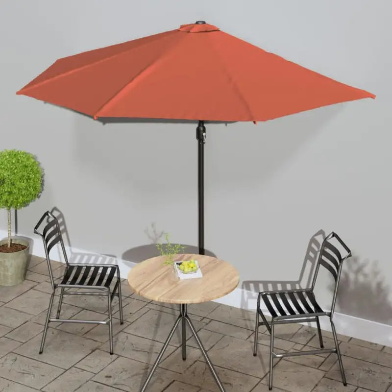 Elegante parasol met aluminium paal en stalen baleinen voor schaduw - donkerterracotta / 1 - Parasols en zonneschermen