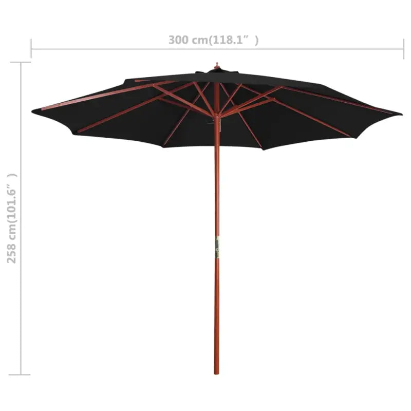 Elegante parasol met houten paal voor schaduw en uv-bescherming - Parasols en zonneschermen