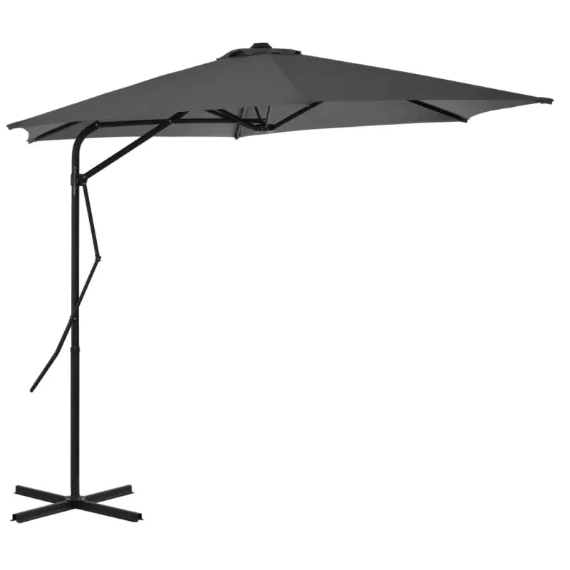 Elegante parasol met stalen paal en 360 graden draaien voor schaduw - Antraciet / 1 - Parasols en zonneschermen