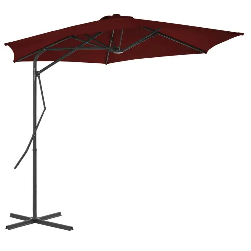 Elegante parasol met stalen paal en 360 graden draaien voor schaduw - Rood / 1 - Parasols en zonneschermen