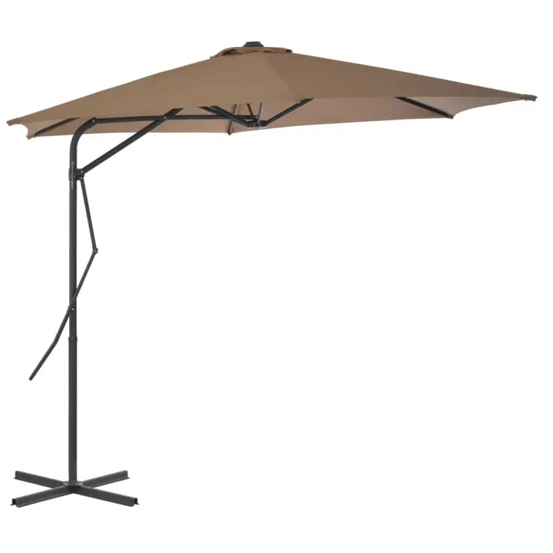 Elegante parasol met stalen paal en 360 graden draaien voor schaduw - Taupe / 1 - Parasols en zonneschermen