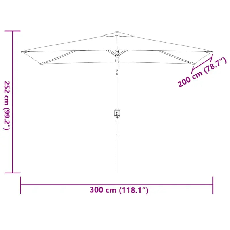 Elegante parasol met stalen paal voor schaduw en uv-bescherming - Parasols en zonneschermen
