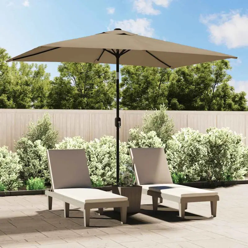 Elegante parasol met stalen paal voor schaduw en uv-bescherming - Taupe / 1 - Parasols en zonneschermen