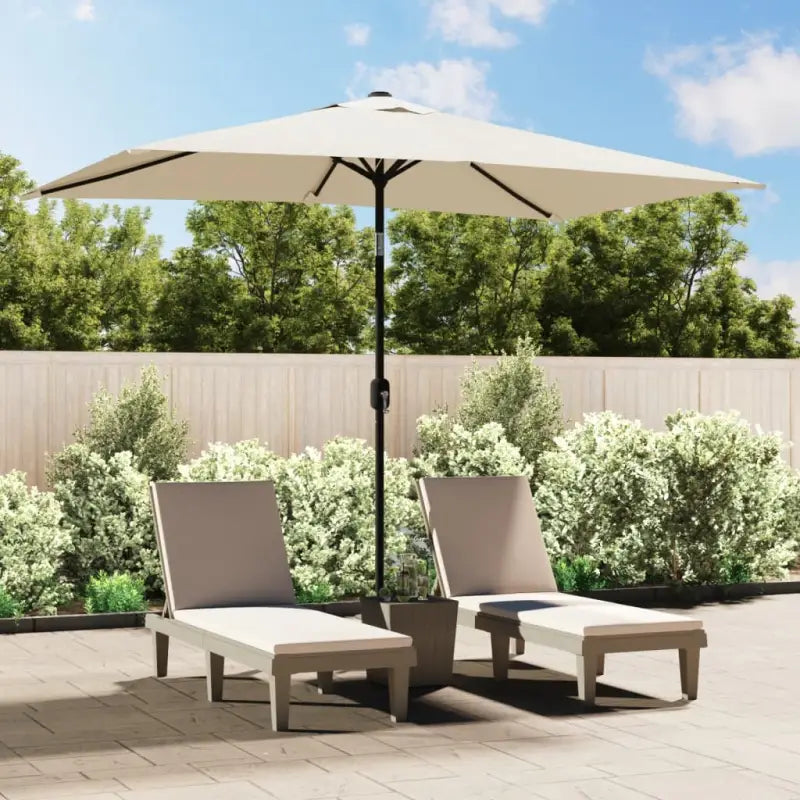 Elegante parasol met stalen paal voor schaduw en uv-bescherming - Wit / 1 - Parasols en zonneschermen