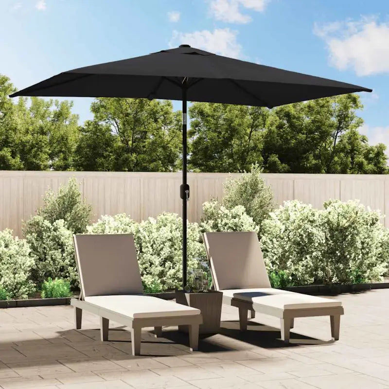 Elegante parasol met stalen paal voor schaduw en uv-bescherming - Zwart / 1 - Parasols en zonneschermen