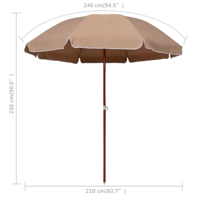 Elegante parasol met stalen paal voor UV-bescherming en schaduw - Parasols en zonneschermen