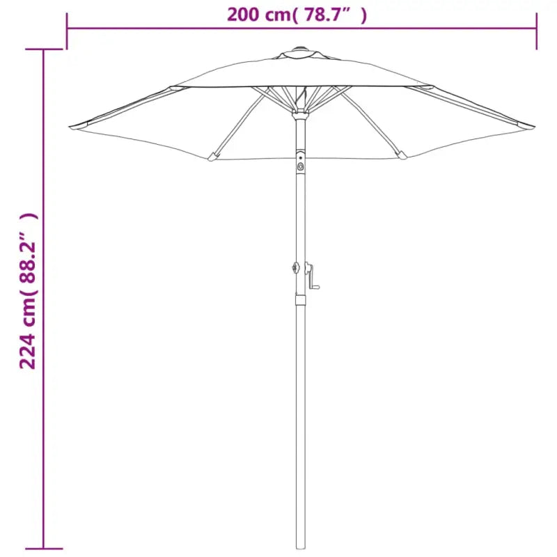 Elegante parasol voor bevestiging op standaard of tafelmetgat - Parasols en zonneschermen