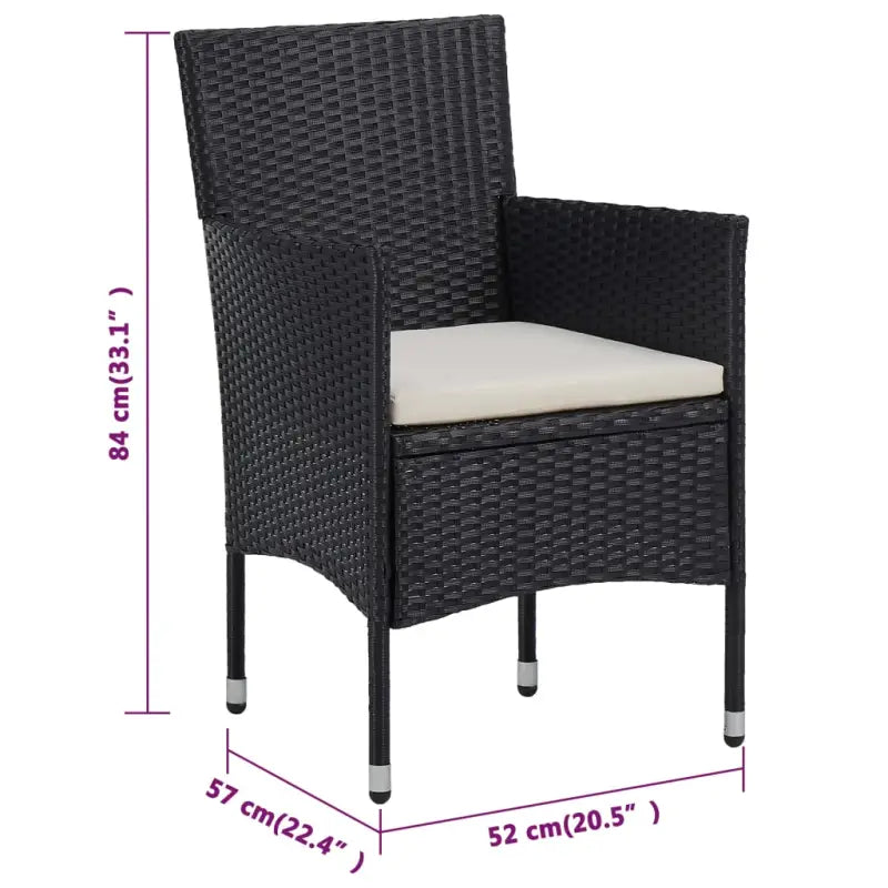 Elegante poly rattan tuinset met massief acaciahout ontwerp - Tuinsets