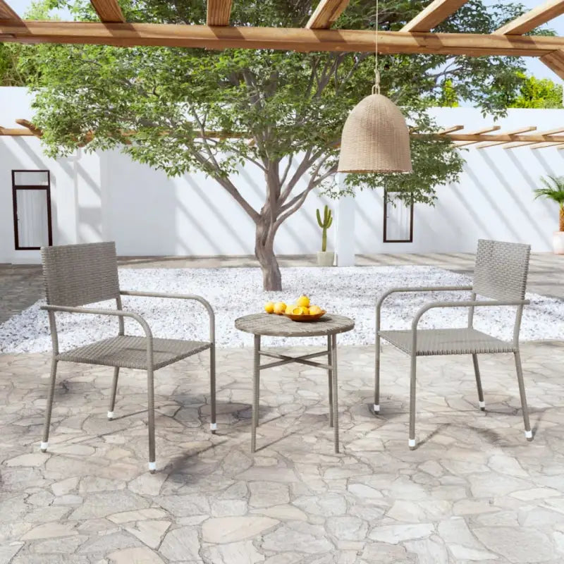 Elegante poly rattan tuinset voor buiten genieten - Grijs - Tuinsets