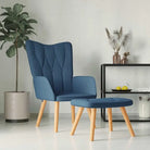 Elegante relaxfauteuil met modern design en aantrekkelijk detail - Blauw / 1 / Met voetensteun - Fauteuils &