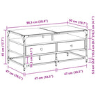 Elegante salontafel met glazen blad voor moderne woonkamer decoratie - Salontafels