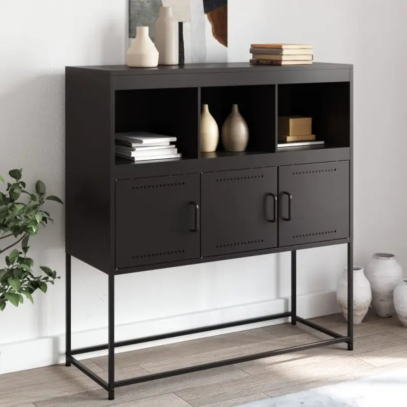 Elegante stalen dressoir met duurzame en sterke afwerking - Zwart / 1 - Dressoirs & buffetkasten