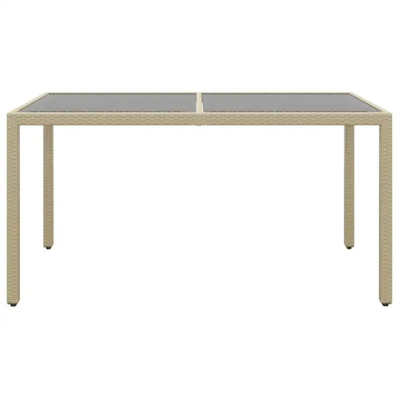 Elegante tuinset met poly rattan en gehard glazen tafelblad - Beige - Tuinsets